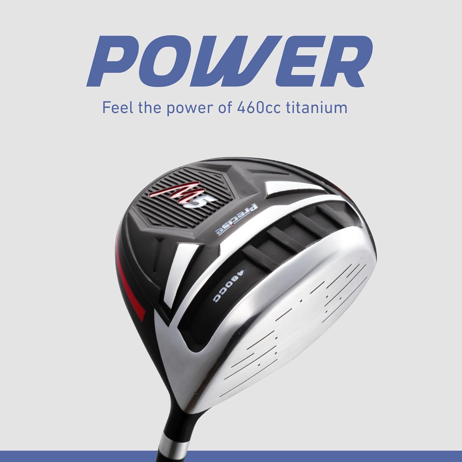 Precise M5 Men’s Golf Set – 460cc Driver, Wood, Hybrid, 5-PW Irons, Putter, Stand Bag, 3 Headcovers - Image 5