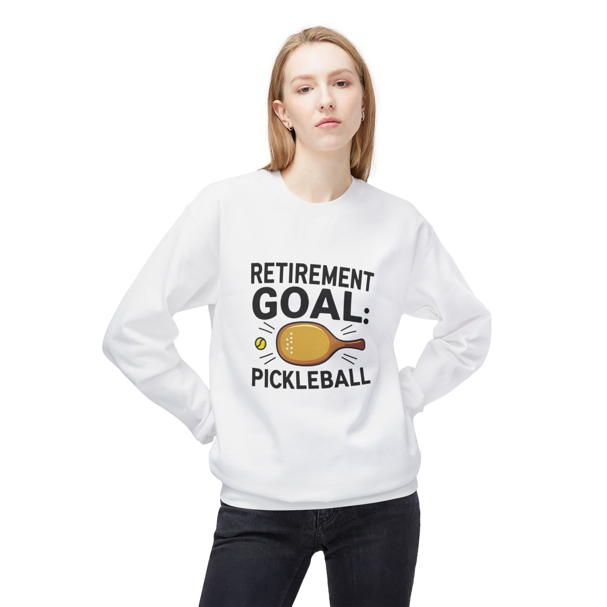 Retirement Goal: Pickleball Crewneck Sweatshirt - Image 3