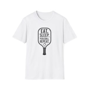 Pickleball T-Shirt — "Eat. Sleep. Pickleball. Repeat." Paddle Graphic Tee