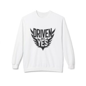 DRIVEN BY YES – T-shirt Sport & Streetwear Motivation Premium - Driven By Yes Crewneck Sweatshirt — Motivational Graphic Pullover